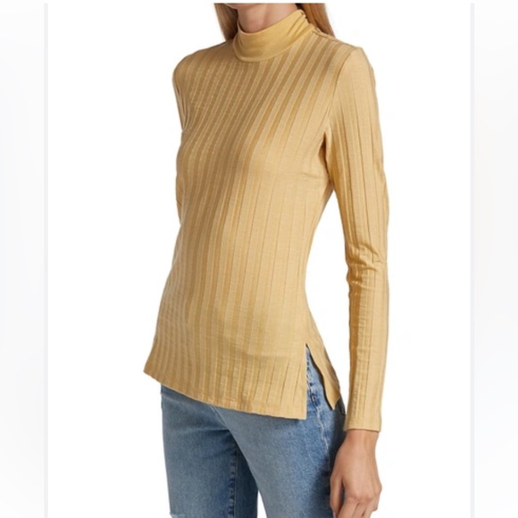 NWT JONATHAN SIMKHAI Janelle Ribbed Open Back Top in Honey Size x-Small - Picture 5 of 10